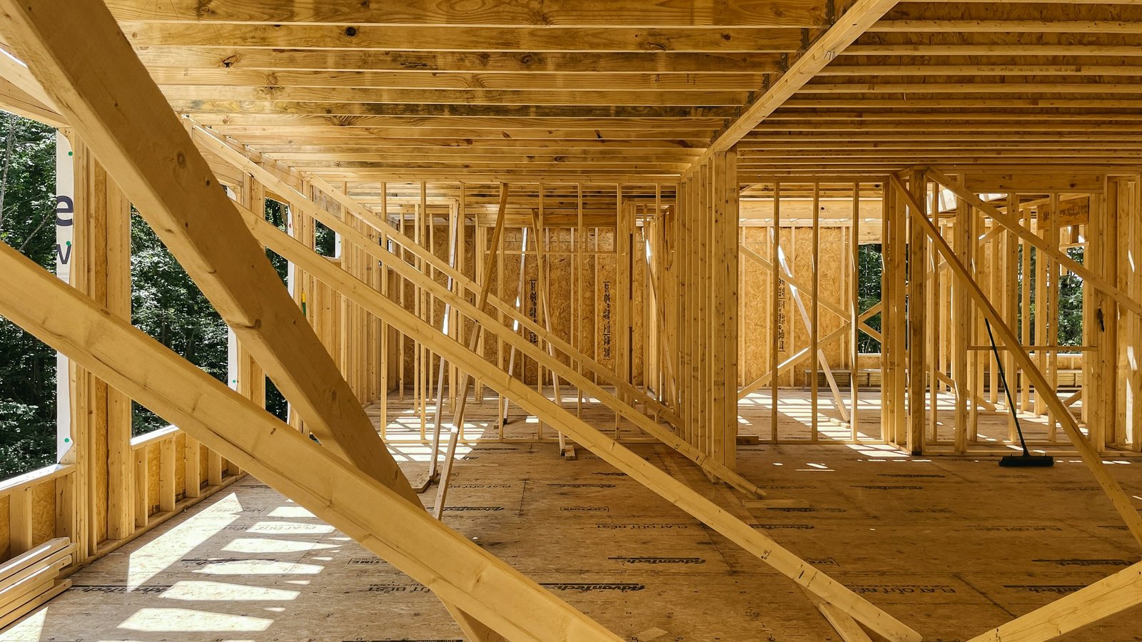 Wood framing and structural details during construction